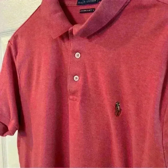 Polo by Ralph Lauren Custom Slim Fit Polo Shirt Size Large Color Red Pink - Picture 2 of 4
